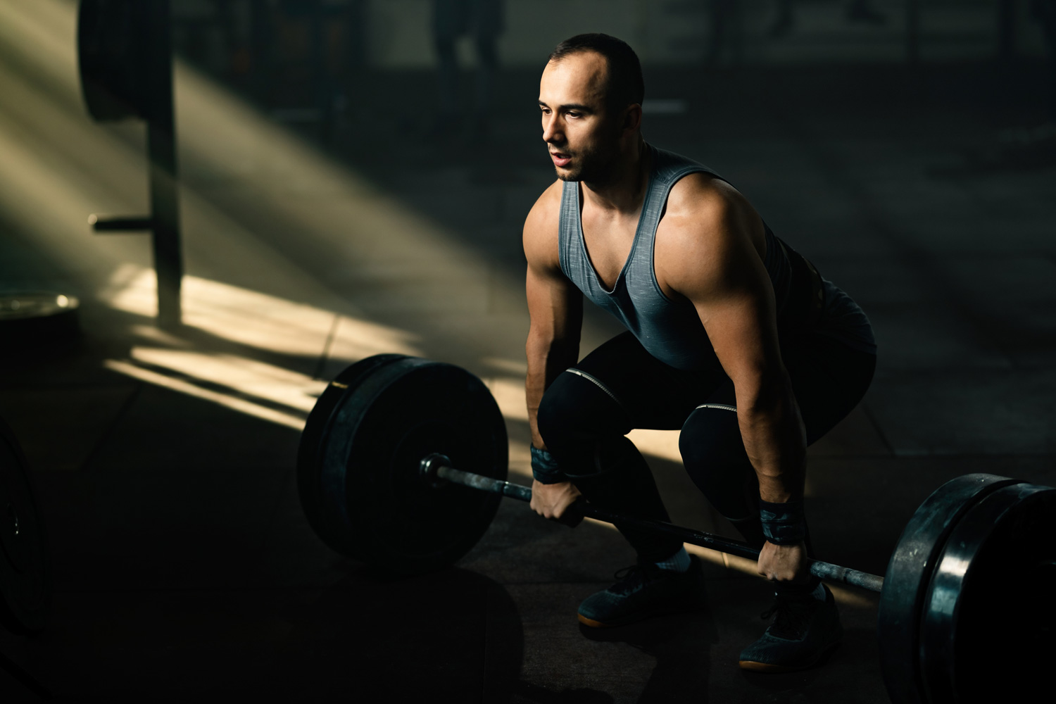 Man Performing a Deadlift