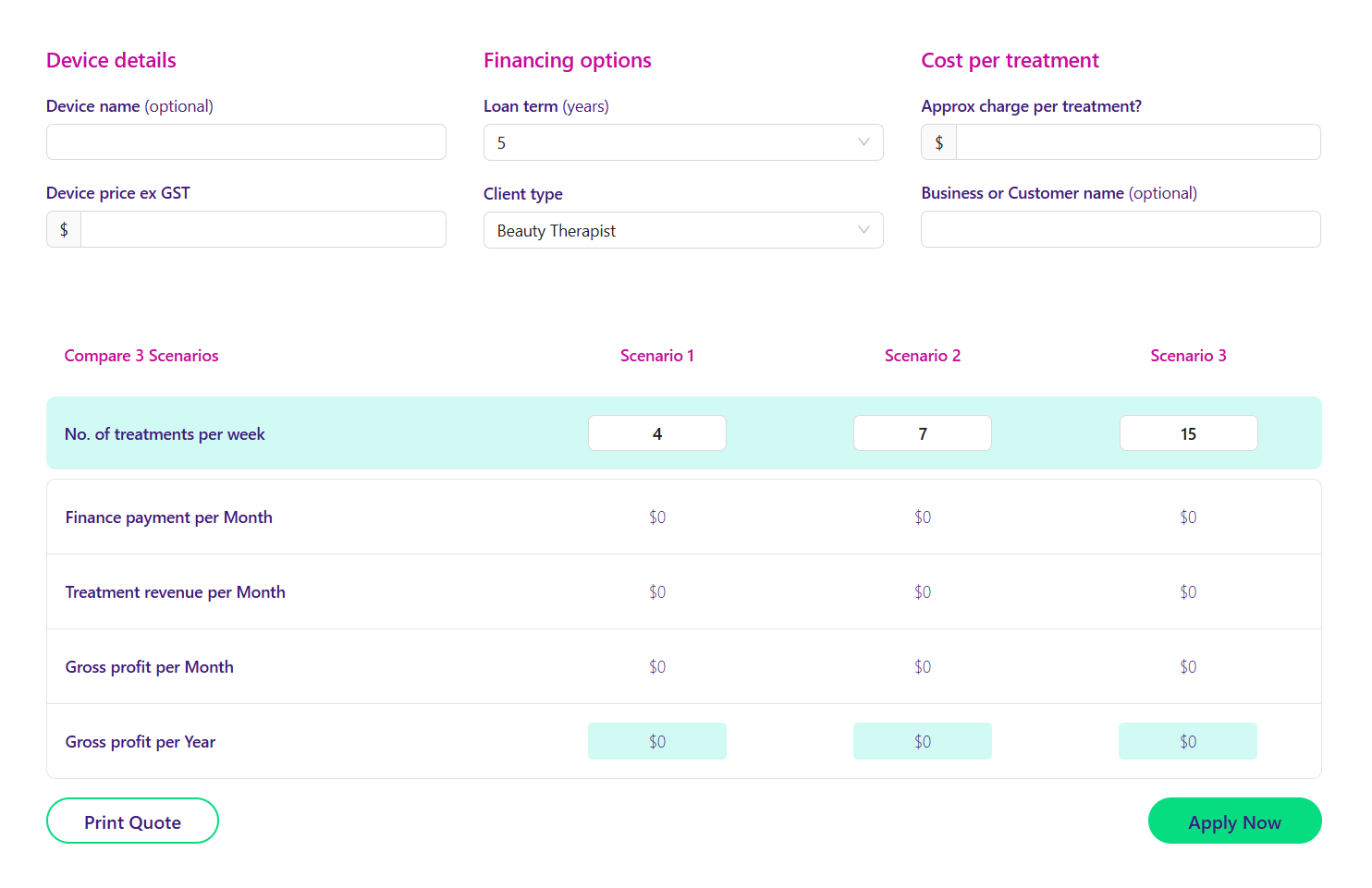 Financial Comparison Tool